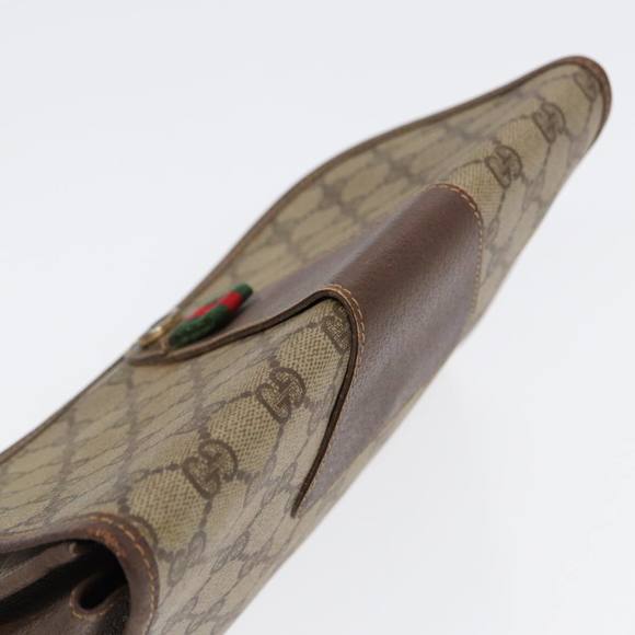 GUCCI GG Supreme Web Sherry Line Clutch Bag PVC Beige Red 89 01 030 Auth 86403 - Picture 5 of 16